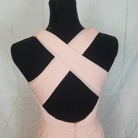 Davids bridal Bellini special occasion criss cross back halter dress size 4 - Picture 9 of 14